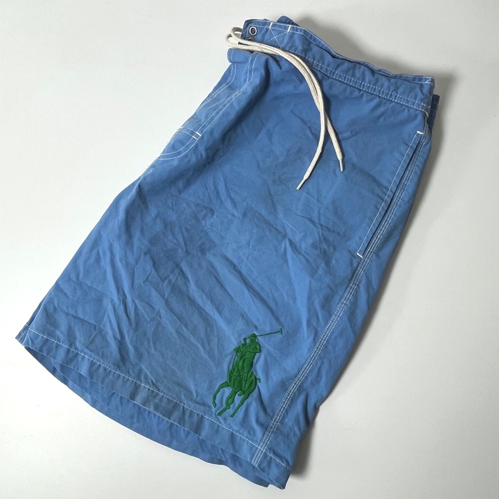 Polo Ralph Lauren Mens Blue Big Pony Cargo Swim Trunks Shorts Size XL READ
